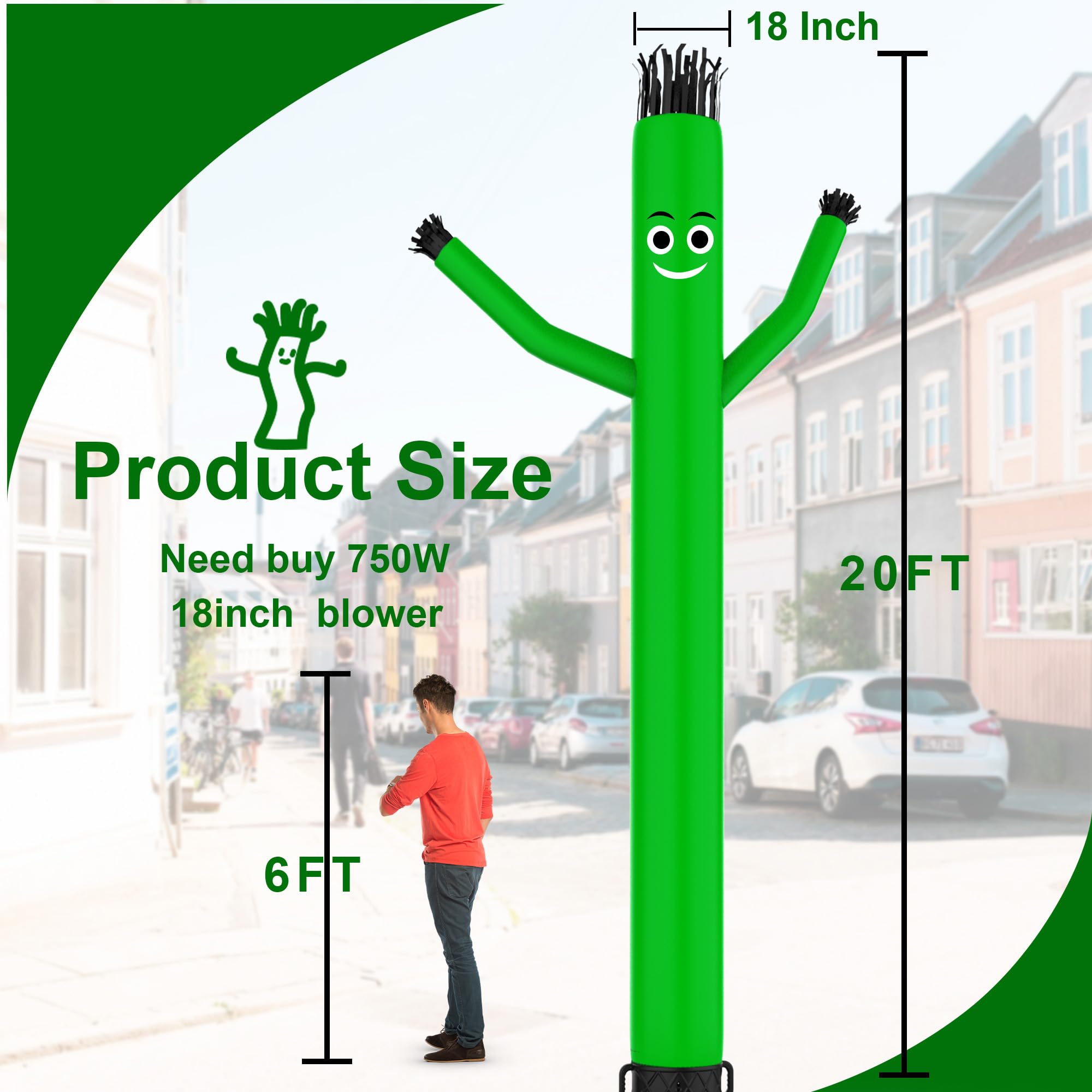 Sky Waving Inflatable Tube Man Only,20 ft Wacky Tube Guy